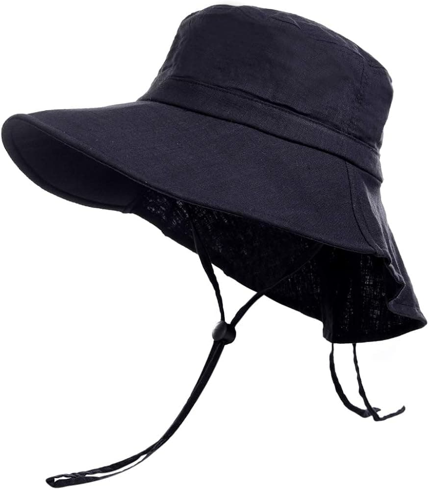 A&R Women Sun Hats UV Protection Wide Brim Cotton Hiking Hat Bucket Hat with String