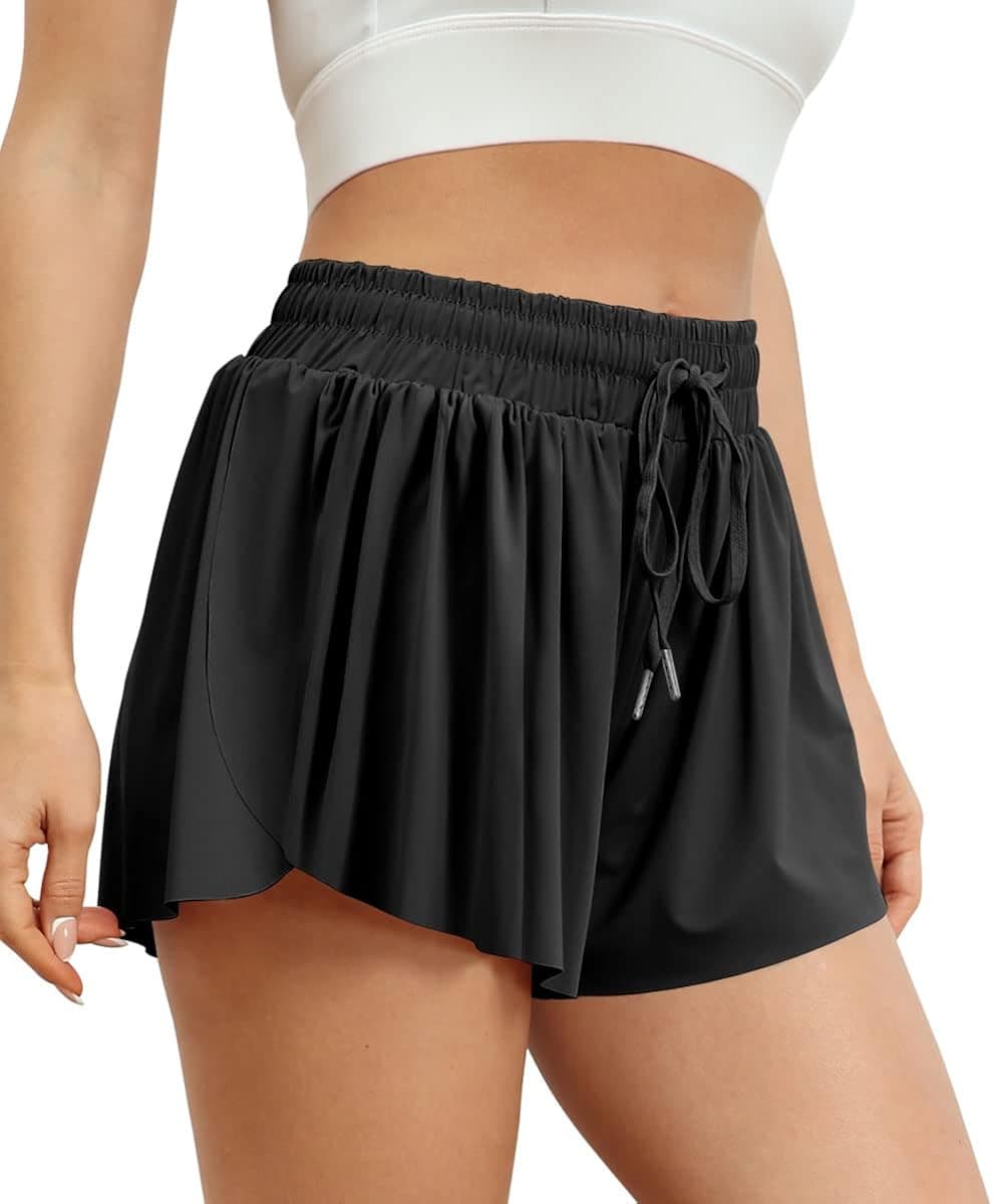 AUTOMET Women‘s 2 in 1 Flowy Running Shorts Casual Summer Athletic Shorts