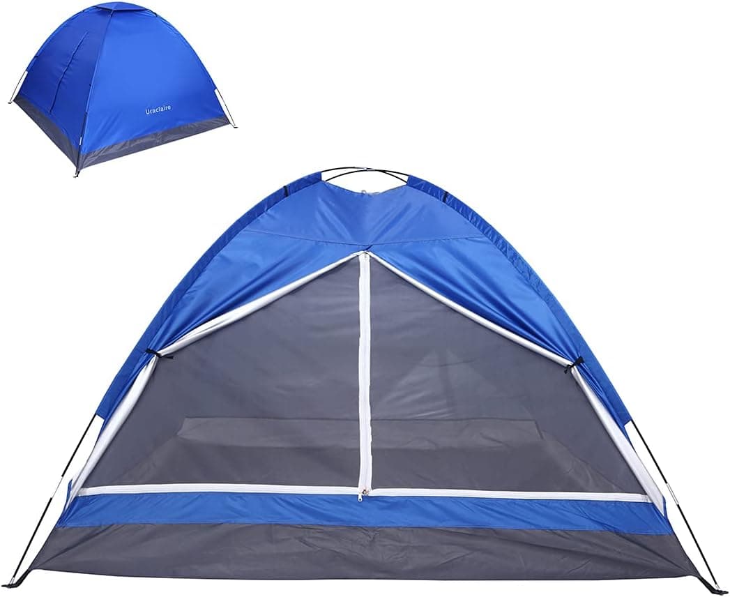 Uraclaire Camping Tent-Lightweight Dome 2 Person Tent Easy Set Up for Backpacking and Hiking Equipment Carrying Bag(Blue)