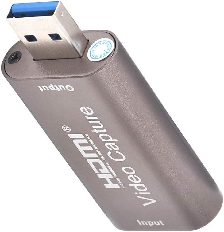 Capture Card Video Capture Device Game Capture Card USB to HDMI USB 3.0 Card 4K Camcorder (Coffee (no Cable))