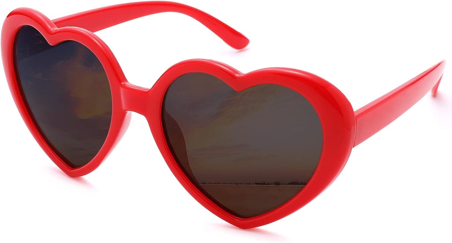 Pro Acme Heart Sunglasses for Women Oversized Vintage Lovely Glass Shade Polarized 55cm