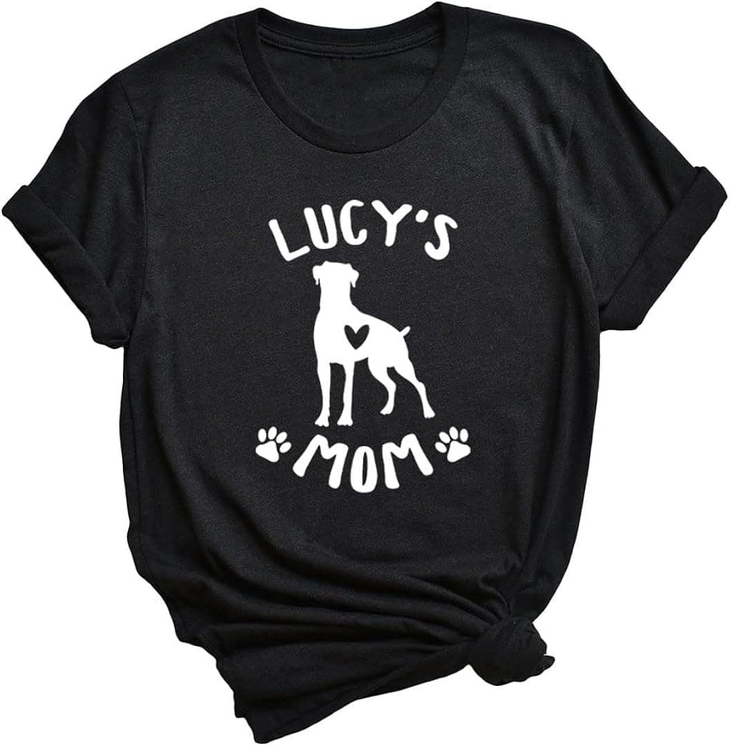 LEVY PAW Personalized Boxer Dog Mom T-Shirt with Name Cute Boxer Dog Lover Gift