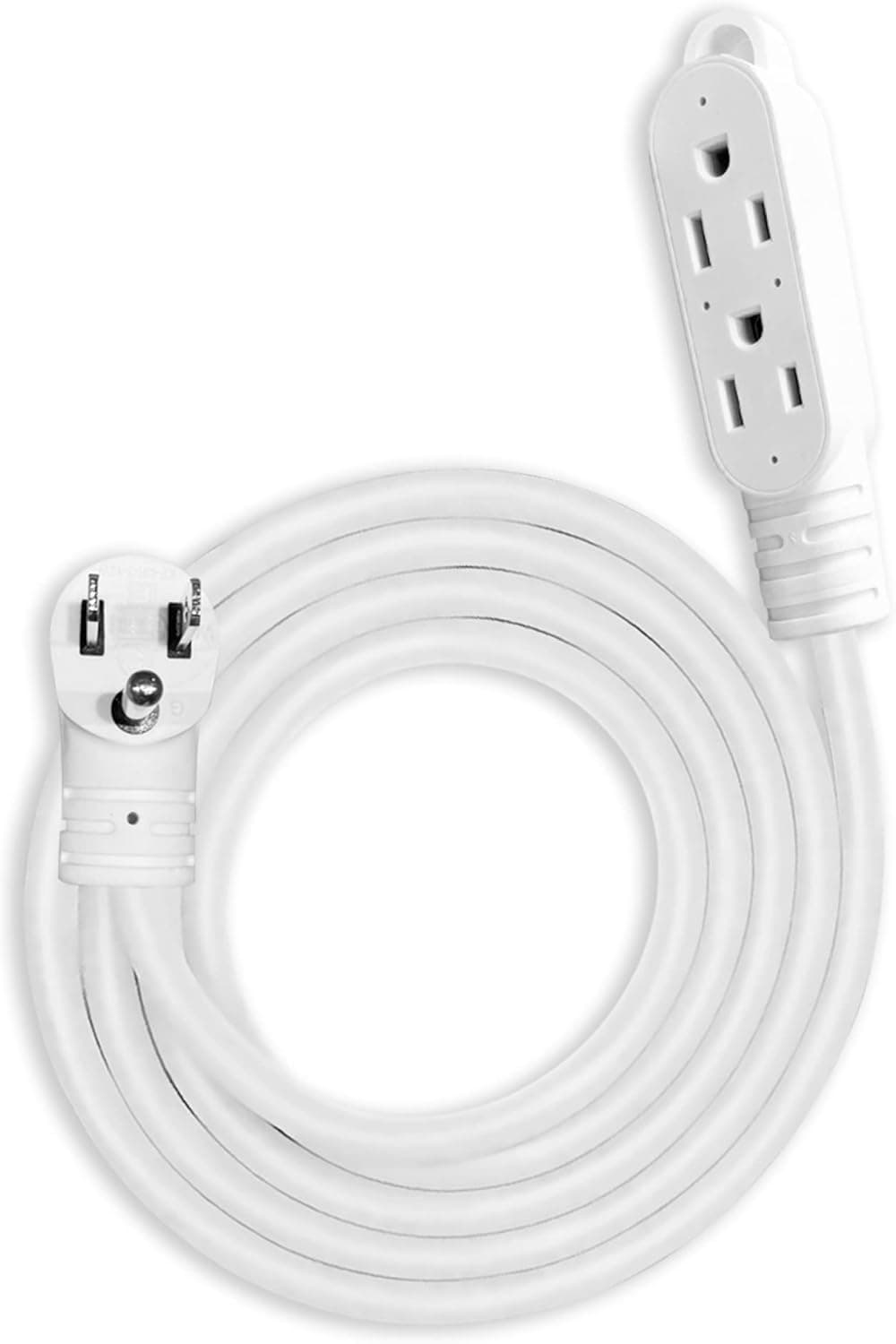 Aurum Cables 3 Outlet Extension Cord for Indoor, 3 Prong Extension Cord with 16AWG 125V 1625W, ETL Listed Triple Wire Grounded Multi Outlet Plug 15ft White 1 Pack