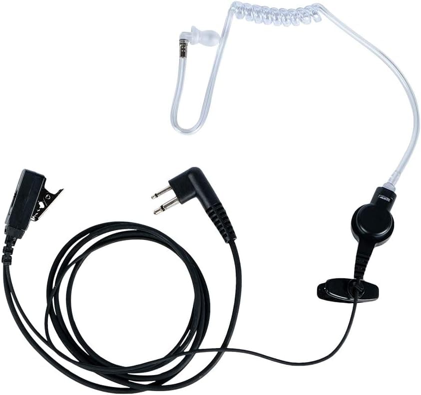 Klykon 2 Pin Nipple Covert Acoustic Tube Earpiece Headset with VOX PTT Mic for Motorola CLS1110 CLS1410 CP100 CP200 GP88 GP300 RDM2070D Two Way Radio Walkie Talkie