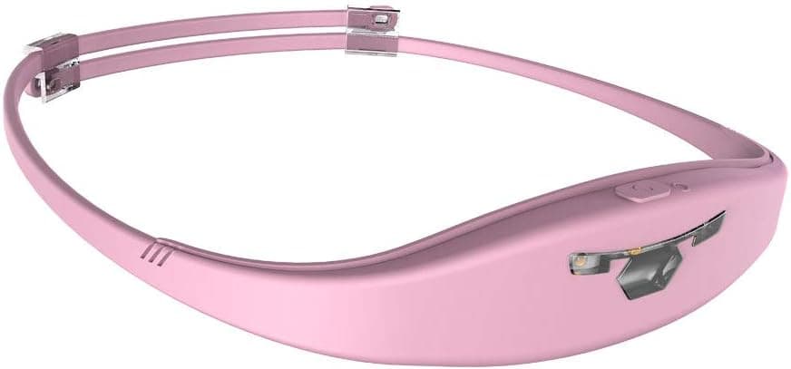 Running Headlamp,Headlamp Flashlight 200 lumen,USB Rechargeable Head Light, IP67 Waterproof,Ultralight,Silicone Sweatband Built in,UNCLELIGHT Irun,for Trail Running,Dog walking,Camping,Reading (Pink)