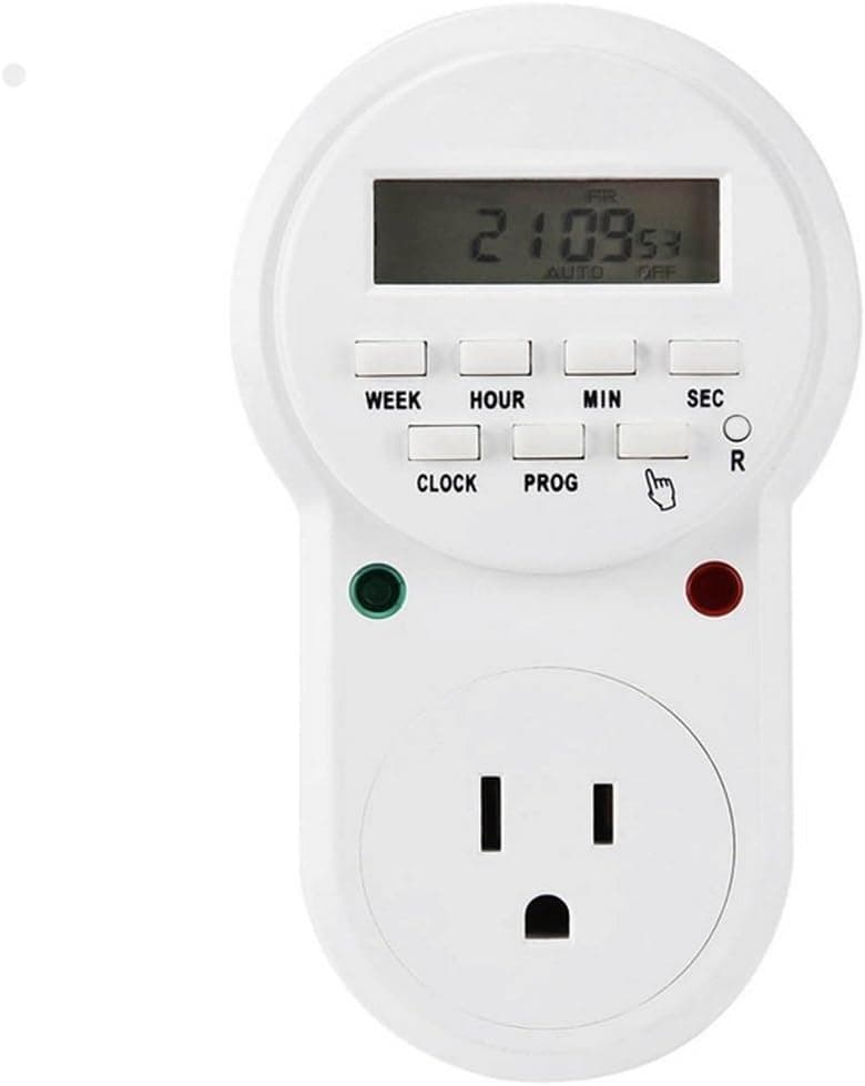 ZEEFO 7 Days Programmable Plug-in Digital Timer Switch Controllers Smart Socket Plug Wall Electrical Home Plug in Switch 3-Prong Outlet for Home Light and All Household Appliances (Easier to Setting)