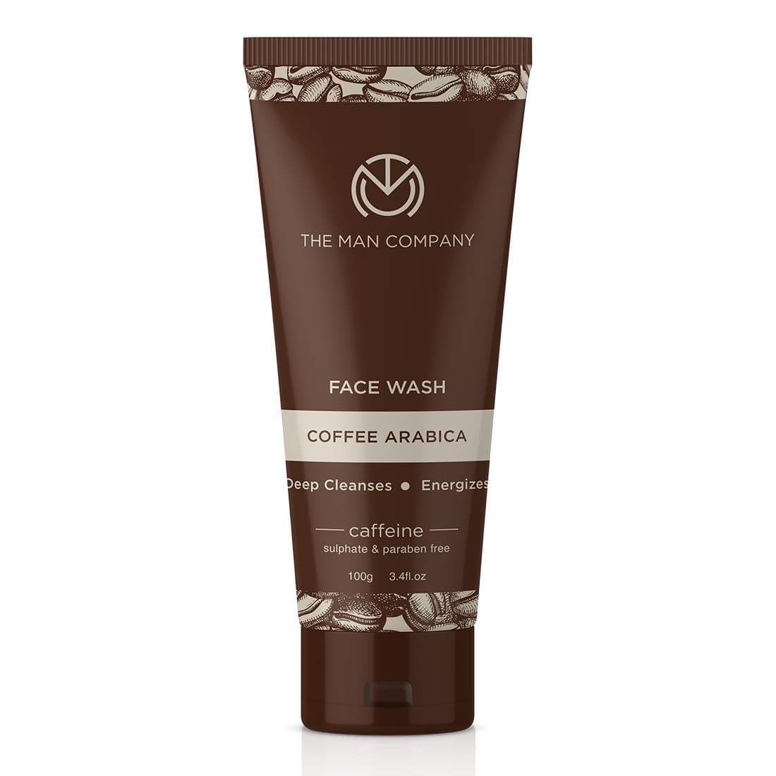 The Man Company Coffee Face Wash - Daily Face Wash (3.4 oz) - Moisturizing, Anti Aging - Caffeine Face Cleanser with Coffee Bean & Green Tea Extracts - Sulfate, Paraben free
