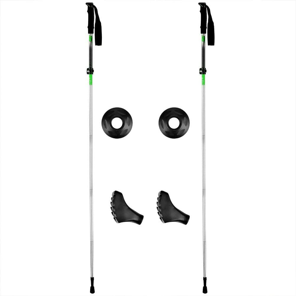 LoveisCool 2 Pack Trekking Poles - Folding, Collapsible, Adjustable,and Ultralight - Perfect for Hiking, Walking, Backpacking and Snowshoeing (green)