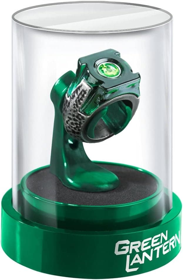 The Noble Collection DC Green Lantern Prop Ring & Display - Die Cast Metal Ring with 4in (10cm) Display Case - Officially Licensed Film Set Movie Props Gifts Jewellery