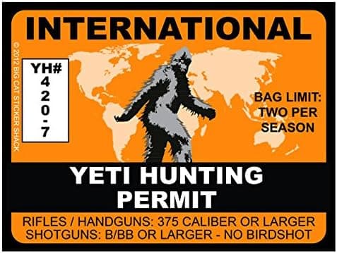 Yeti Hunting Permit - INTERNATIONAL (Bumper Sticker)
