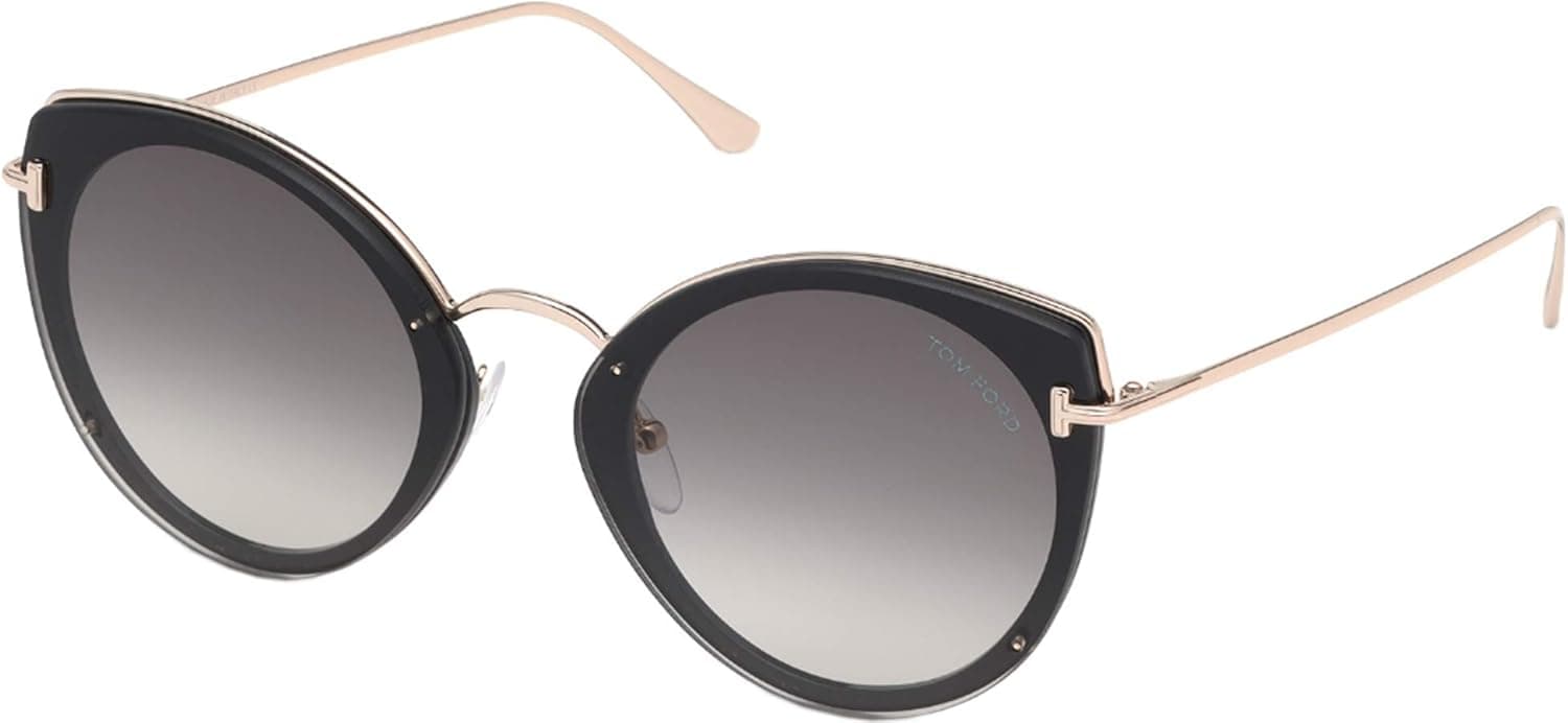 Tom Ford JESS FT 0683 01B Black & Gold Gradient Grey Sunglasses Size 63