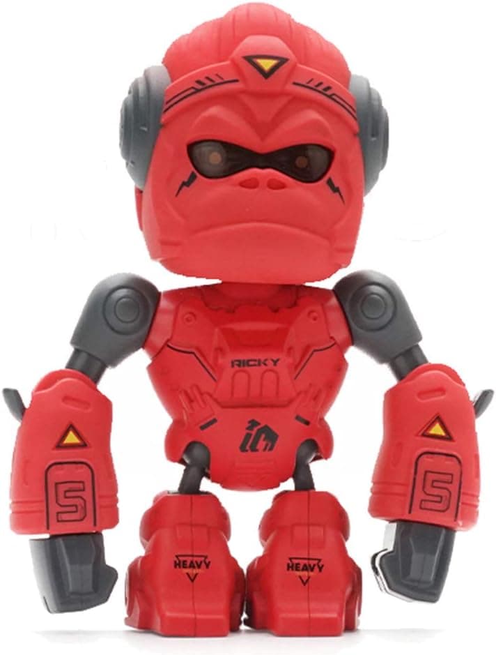 Gilumza Robot Gorilla Toys for Kids, King Kong Robots Gifts for Boys Girls Adults with LED Eye, Fun Vital Boxing Orangutan Toy (Red)