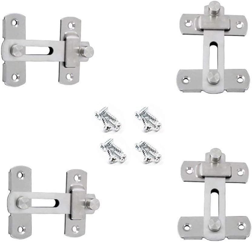 BTMB Flip Door Latch Stainless Steel Window Door Gate Safety Sliding Barrel Bolt Latch Lock Hasp,Pack of 4 (Small)