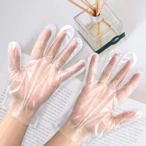 300 Pieces Plastic Gloves,Disposable Food Prep Gloves, Polyethylene Gloves,One Size Fits Most