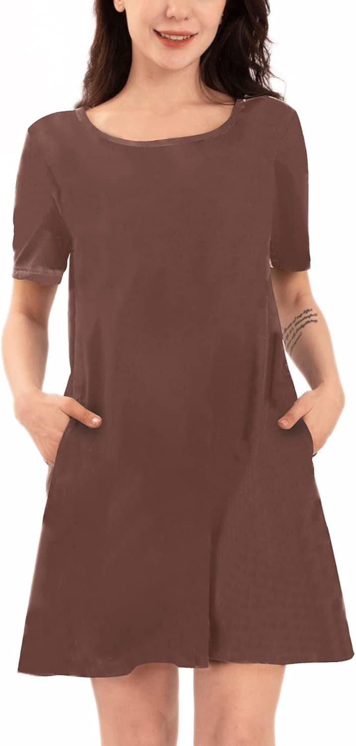 Wusifie Women’s Short Sleeve V-Neck Shirts Loose Casual Tee T-Shirt and Long Sleeve