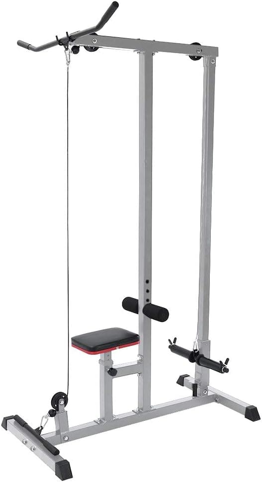 Ywindl Adjustable Dip Station, Body LAT Pull Down Machine, Low Bar Cable Fitness Strength Training Weight Equipment, Heavy Duty Multifunction Power Tower Pull Up Bar for Home Gym (Shipped USA)