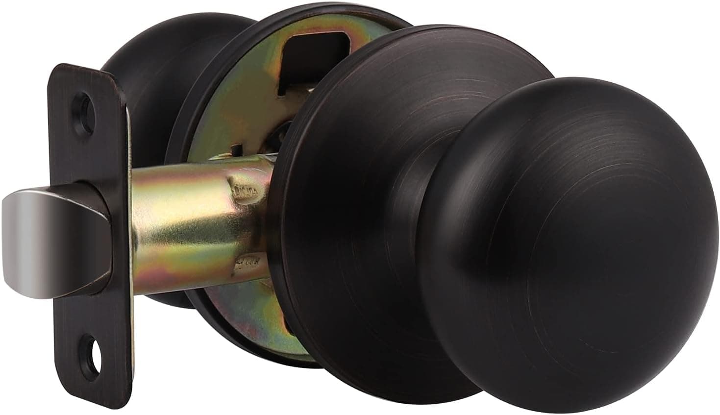 home improvement direct Mushroom Oil Rubbed Bronze Passage Door Knobs Interior Door Handles Hall/Closet Door Hardware Keyless Non-Locking Lockset, 2-3/8 to 2-3/4" Backset