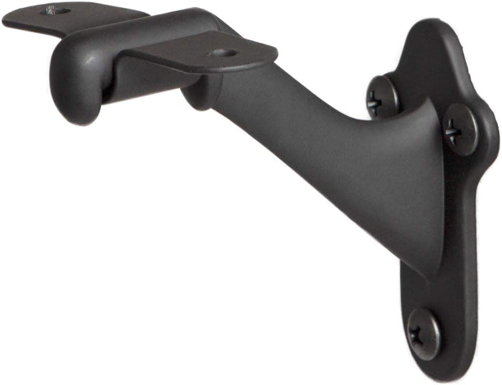 Satin Black 3002 Handrail Mounting Bracket for Wood Wall Railing