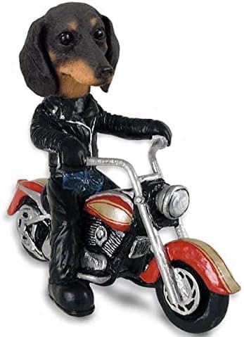 Dachshund Black Motorcycle Doogie Collectable Figurine