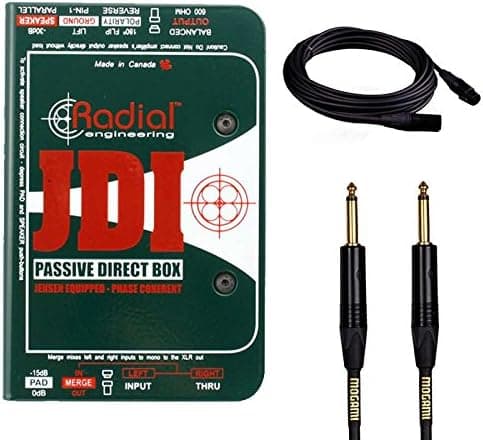 Radial Engineering JDI Passive DI Direct Box Mogami XLR and Instrument Cables Bundle