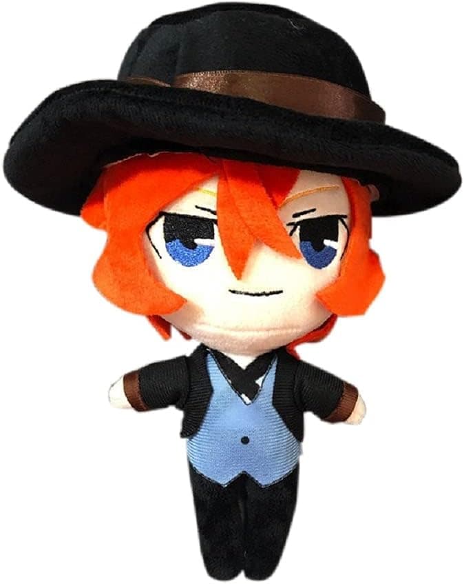Anime Plush Toy Dazai Osamu/Nakahara Chuya Doll Figures Plushie Stuffed Pillow Gifts Manga Character Cosplay Props (Nakahara Chuya, 20cm/7.87inch)