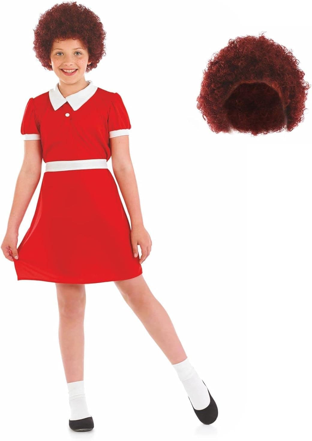 fun shack Annie Costume for Girls, Annie Costume Kids, Orphan Movie Costume Girls, Orphan Costume for Girls