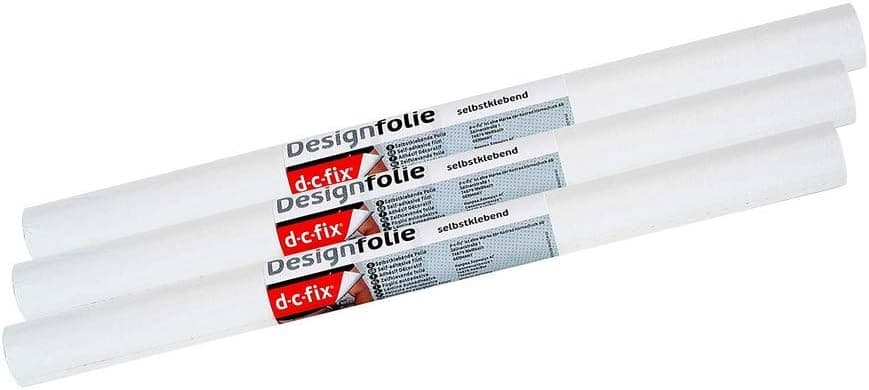 d-c-fix 346-0001-3PK Decorative Self-Adhesive Film, Matte White, 17" x 78" Roll, 3-Pack