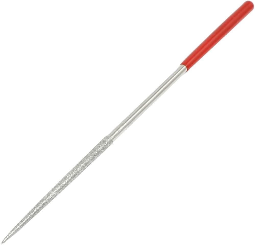 Lapidary Jeweler Round Rat Tail Diamond Files 3mm x 140mm Silver Tone Red