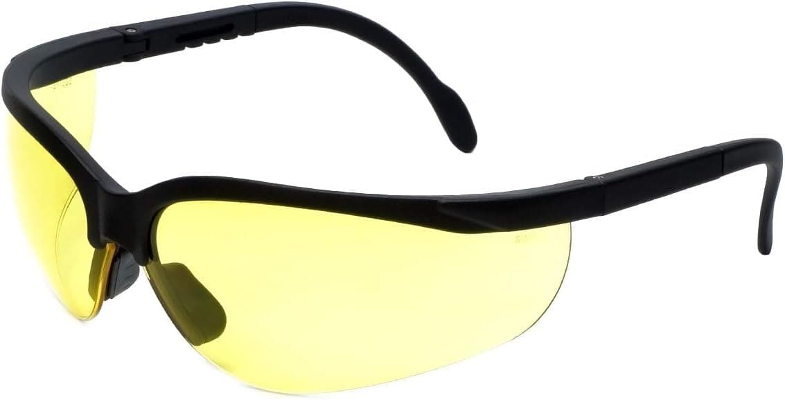 LEDwholesalers UV Protection Adjustable Safety Glasses with Yellow Tint, 7821