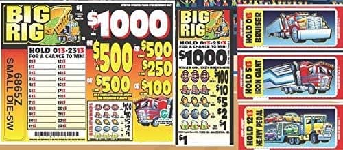 Big Rig $1,000 Bingo Pull Tabs Game, Seal Card