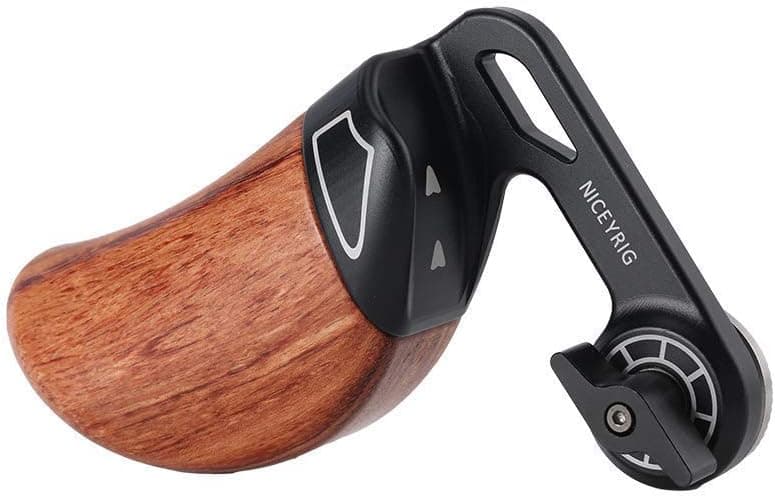NICEYRIG Wooden Handle Grip with Extension Rosette Mount, Left Side for Sony FS7 FS5 FX9 RED Kinefinity Cinema Camera Camcorder - 424