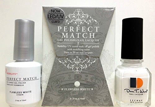 LeChat Perfect Match DUAL SET Soak Off Gel Polish & Dare to Wear Nail Lacquer - Flawless White - PMS07 by Jubujub