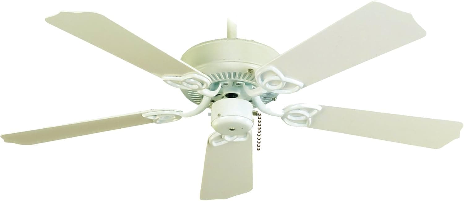 Royal Pacific Lighting 1016W-WW Sunset Wet Location 5 Blade Traditional Outdoor Ceiling Fan, 42", White