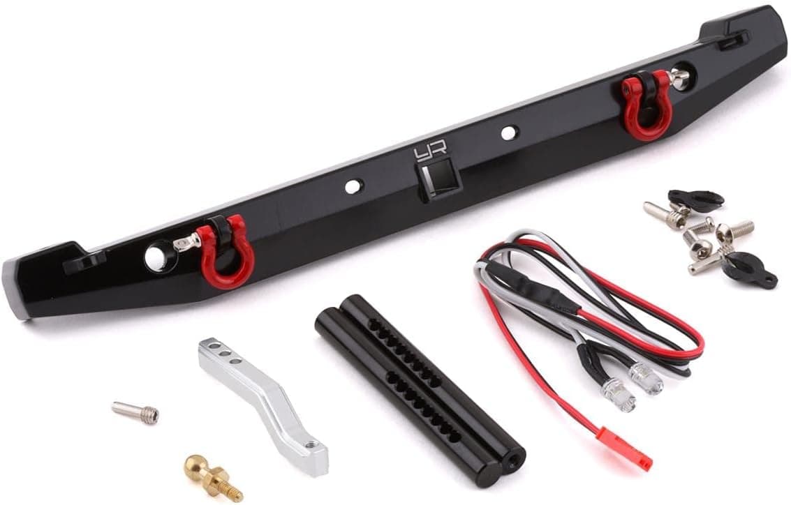 Yeah Racing Aluminum Alloy Rear Bumper w/LED for TRAXXAS TRX-4 SCX10 II #TRX4-058BK