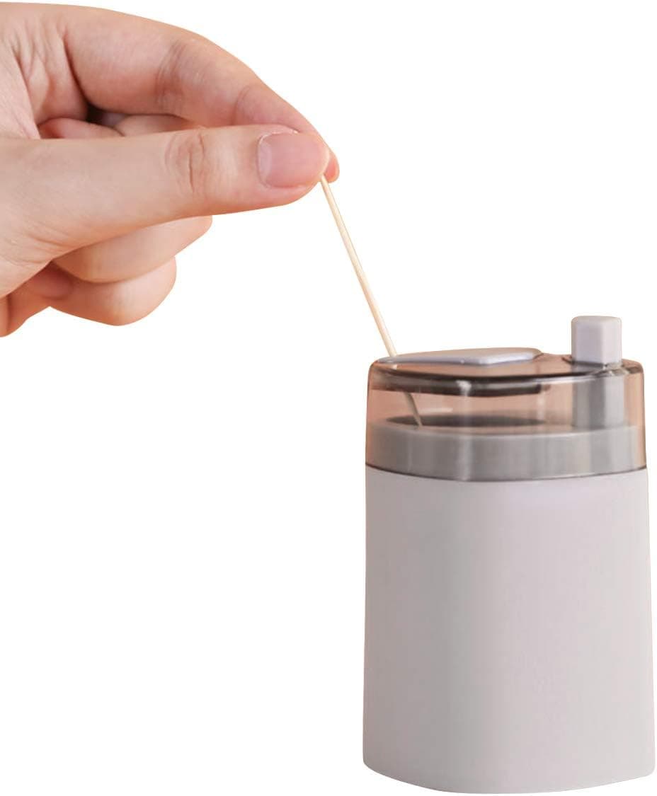 Toothpick Dispenser Automatic - Plastic Toothpick Holder, Pop Up Cool Fun Toothpick Box Upgraded Version（white）