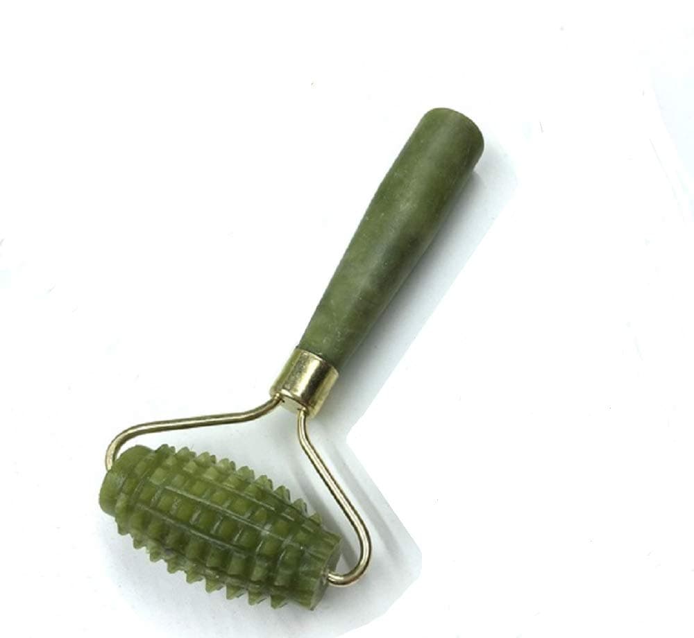 DMtse Anti Aging Massage Jade Facial Roller Is Designed To Create Powerful Stimulation To Improve Blood Face Neck Healing Slimming The Skin Enhance Health Beauty (Bag Free)