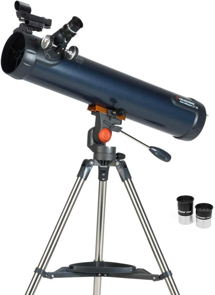 Celestron – AstroMaster LT 76AZ Newtonian Telescope – Easy-to-Use Telescope for Beginners with Full-Height Tripod Included – BONUS Astronomy Software Package