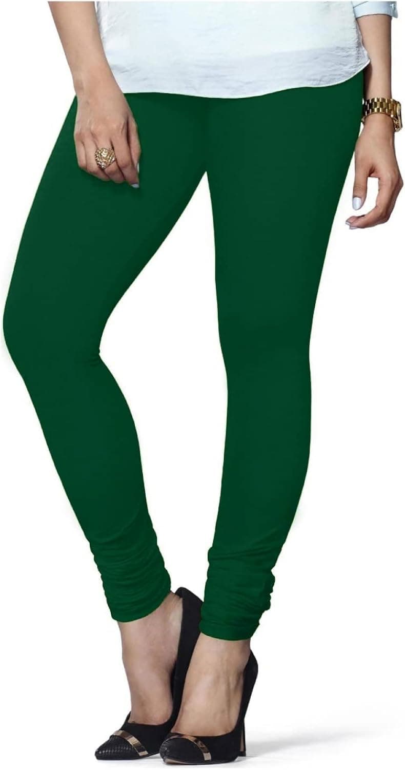 ladyline Extra Long Churidar Leggings Plain Cotton Indian Yoga Workout Pants for Women