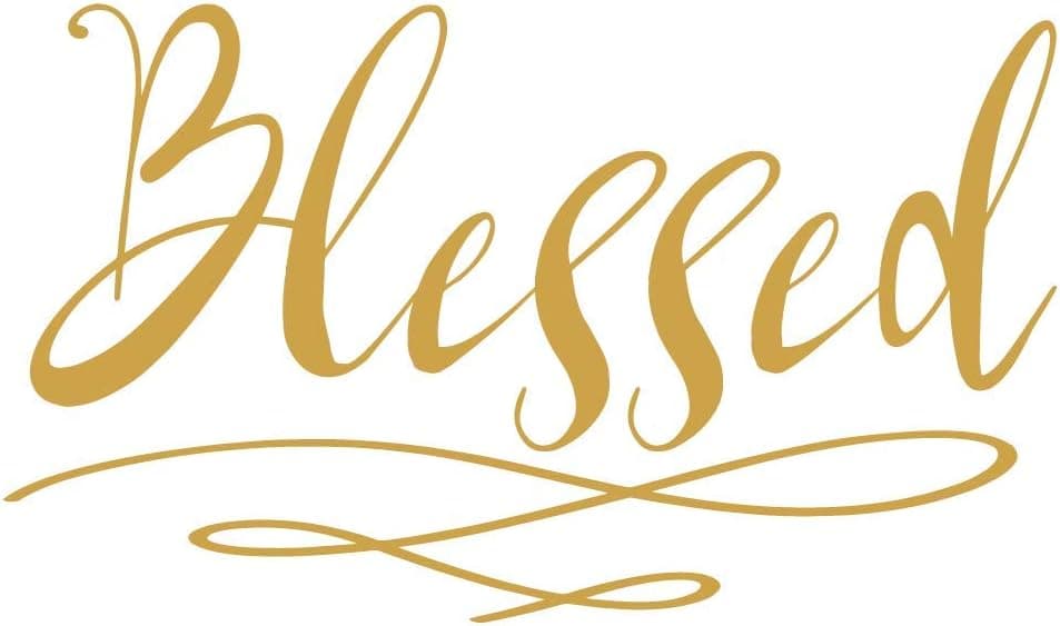 Blessed Wall Sticker | Home Decor Wall Decal | Large (21 x 13 inches) Inspirational Wall Quote Letters | Vinyl Wall Decals for Home or Office Decoration | Great for Living Room or Kitchen (Gold)
