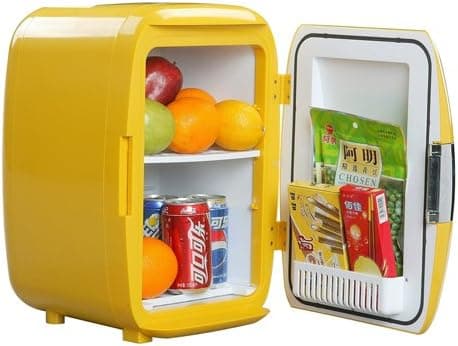 White Fox XHC-16A 16-Liter / 0.56 cu.ft. Compact Cooler / Warmer / Mini Refrigerator for Dorm / Home / Car / Office, Coming with DC/AC Adapter, Yellow