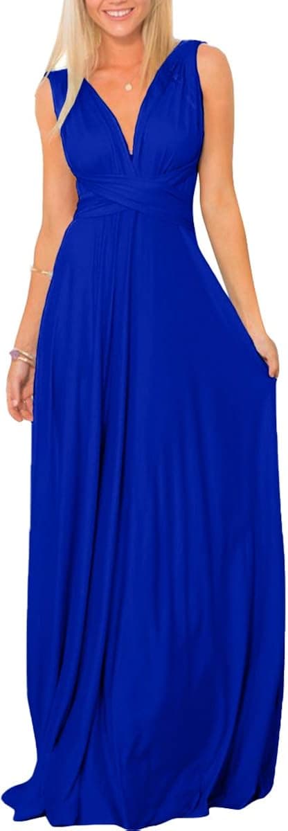 Women Transformer Evening Long Prom Dress Multi-Way Wrap Convertible Floor Length Wedding Halter Maxi Gown High Elasticity