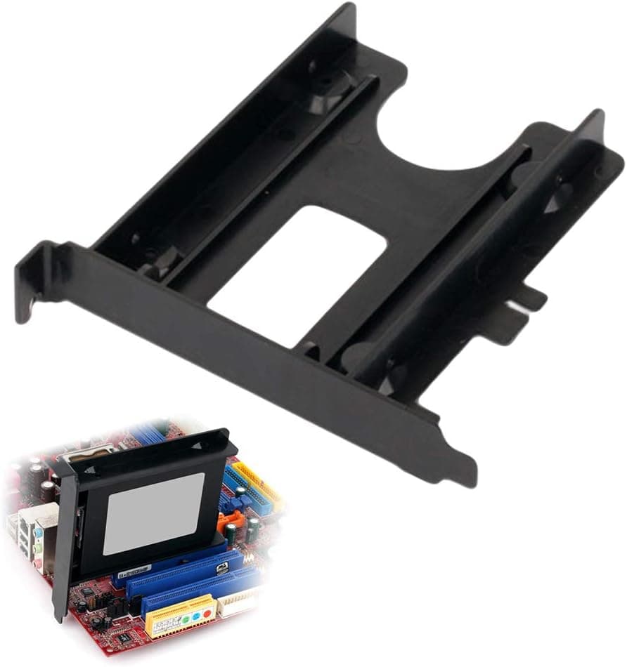 hudiemm0B HDD PCI Bracket, PCI Slot 2.5inch HDD SSD Rear Panel Mount Bracket Hard Drive Adapter Tray Caddy