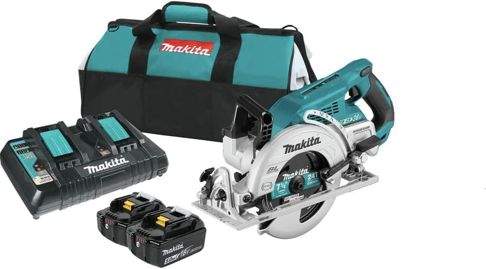Makita XSR01PT-R 18V X2 LXT (36V) Brushless Cordless Rear Handle 7-1/4 in. Circular Saw Kit (5.0Ah) (Renewed)