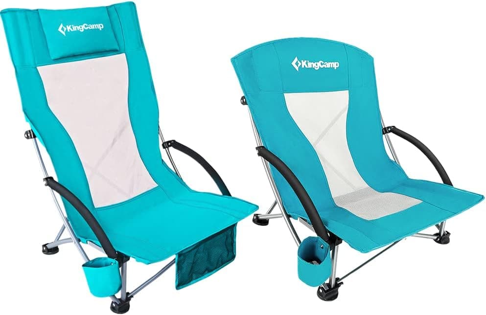 KingCamp Beach Chair 2 Pack Lightweight Folding Backpack Chair