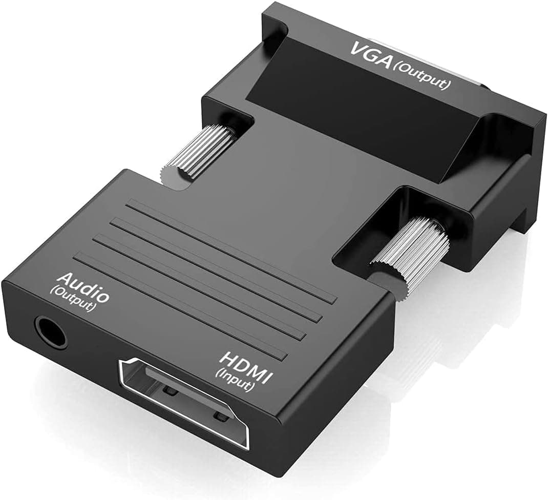 NANGOALA HDMI to VGA Adapter Converter (Female to Male), Audio Output Computer Set-top Box Connector Dongle for Computer, Desktop, Laptop, PC, Monitor, Projector, HDTV, Chromebook & Xbox