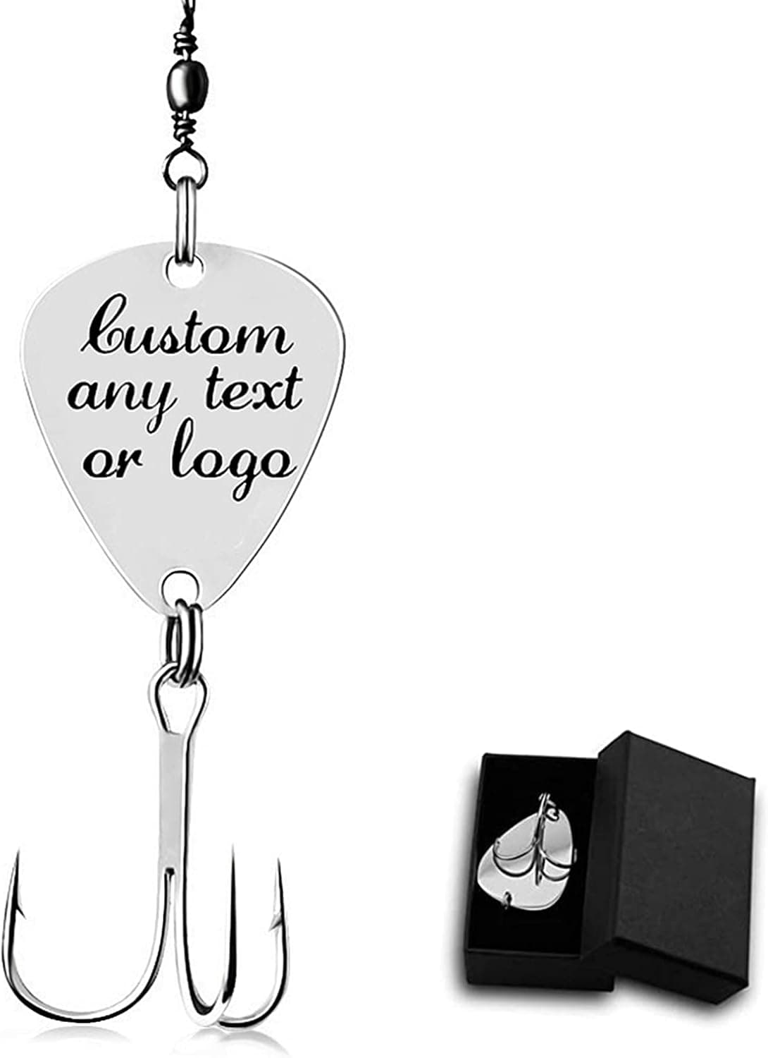 Kooer Personalized Fishing Lure Custom Monogram Phrase Engraved Fishing Hook Lure Christmas Wedding Father‘s Day Fisherman Gift