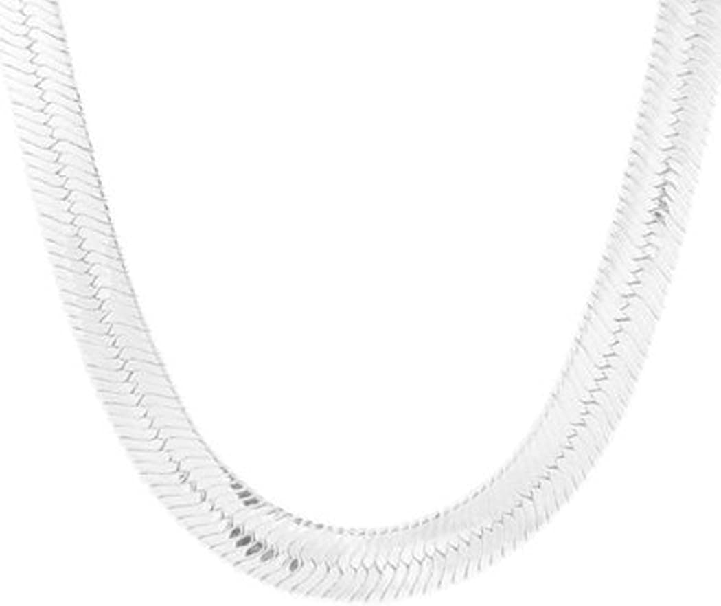 Silver Tone 24" 11mm Herringbone Chain Necklace