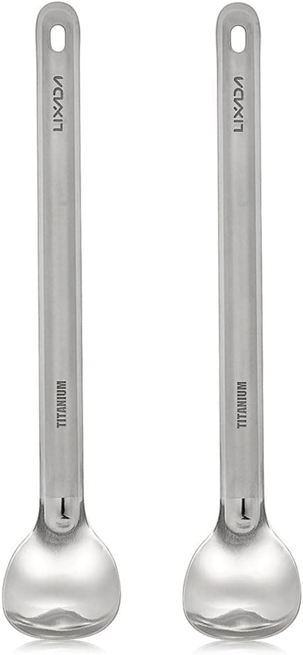 Lixada Titanium Long Spoon with Polished Bowl Camping Long Handle Spoon Outdoor Picnic Backpacking Flatware