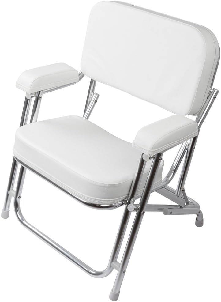 SeaLux Stainless Steel Kingfish Portable Folding Cushioned Boat Deck Beach Chair
