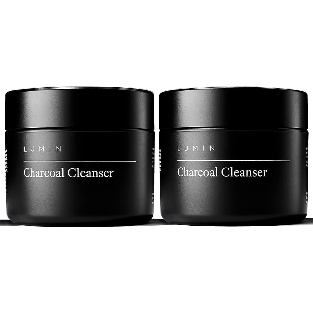 Lumin Face Wash Men's Charcoal Face Wash Cleanser I Charcoal Mens Face Wash for Oily Skin I Korean Made Face Skin Care for Men I Mens Face Scrub I Korean Made Mens Skin Care I 1.7 oz. 2 Pack